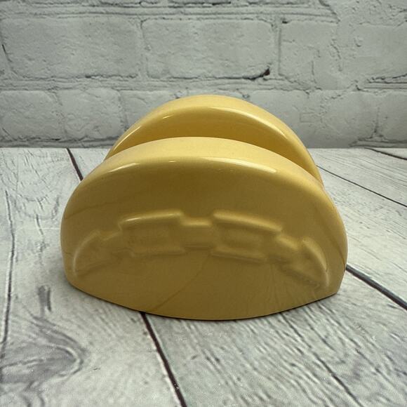 LONGABERGER Woven Traditions Butternut Yellow Taco/Napkin Holder Pottery - Picture 1 of 9